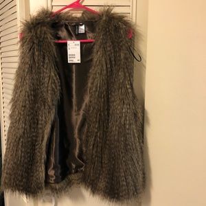Brown Faux Fur Vest